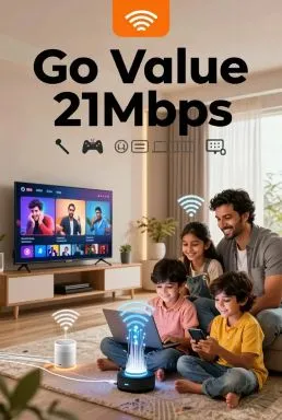 GoInternet Go Value 21Mbps - Powered by Logon Broadband - Jazz FTTH Package Karachi, Lahore, Hyderabad, Multan